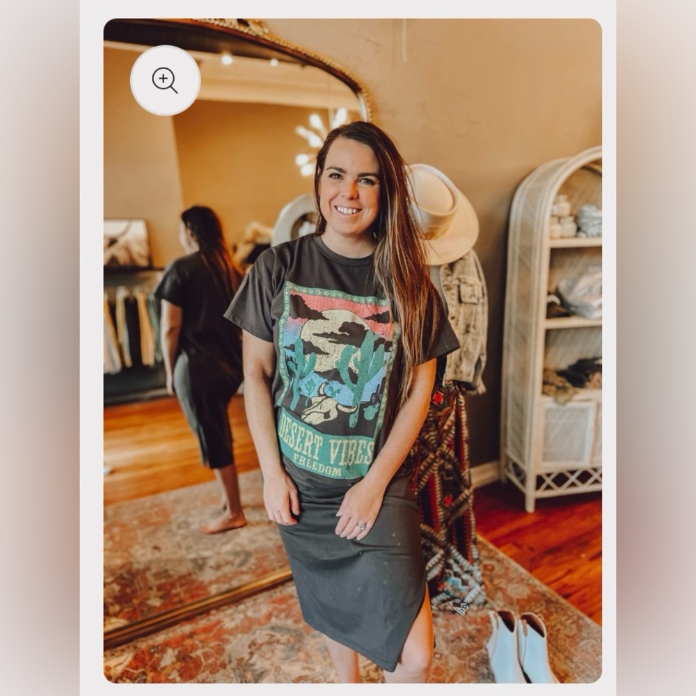 New Women’s Boutique Desert Vibes Long T-Shirt Dress